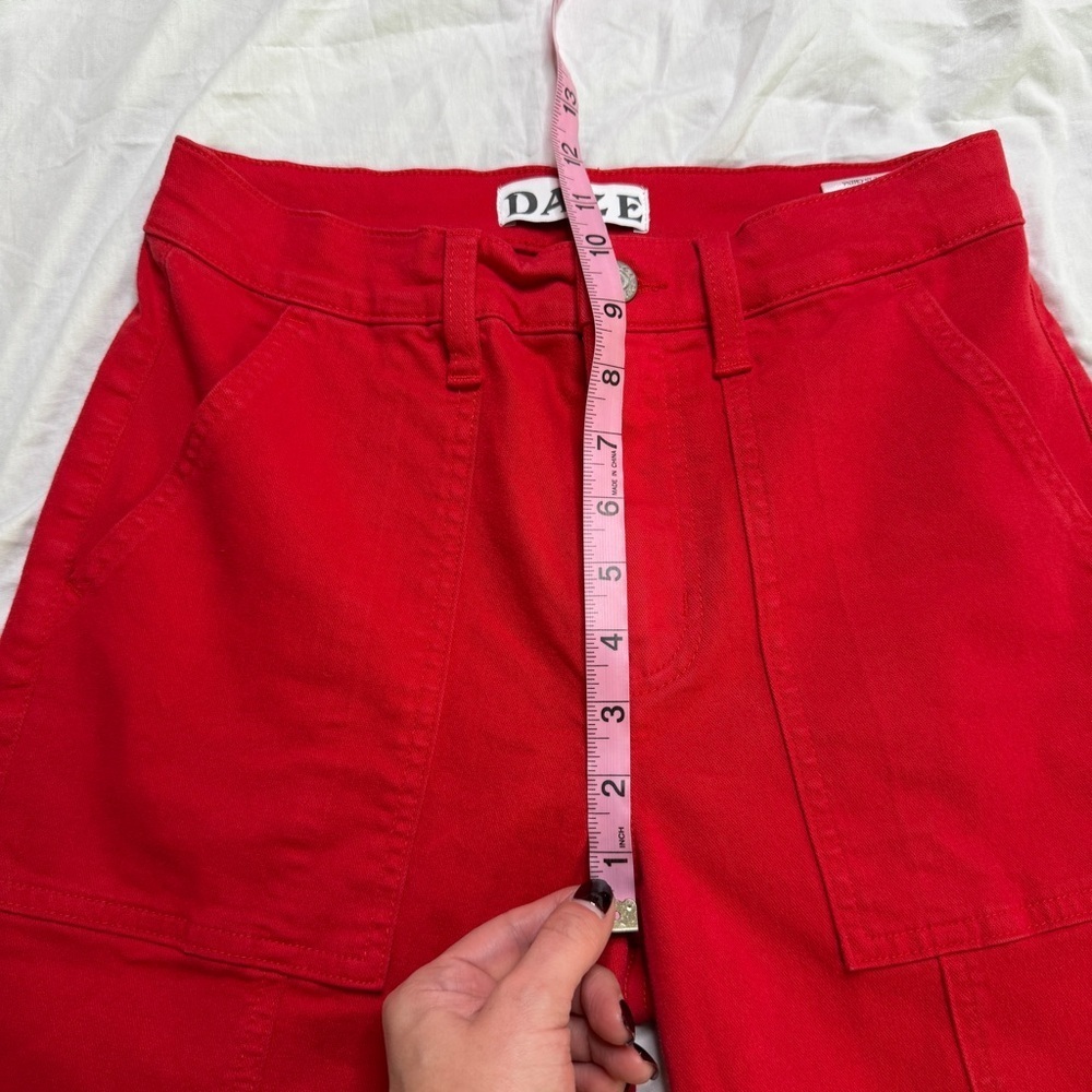 DAZE Red Utility Patch Pocket Straight Leg Pants Size 27P - Picture 4 of 7